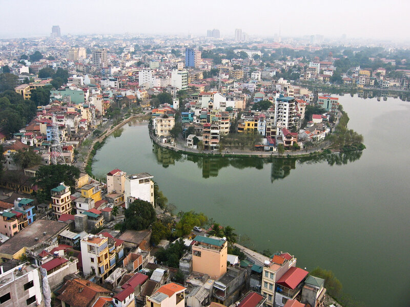 Hanoi Cityscape with Lake