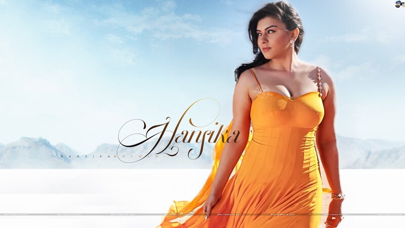 Hansika in orange dress