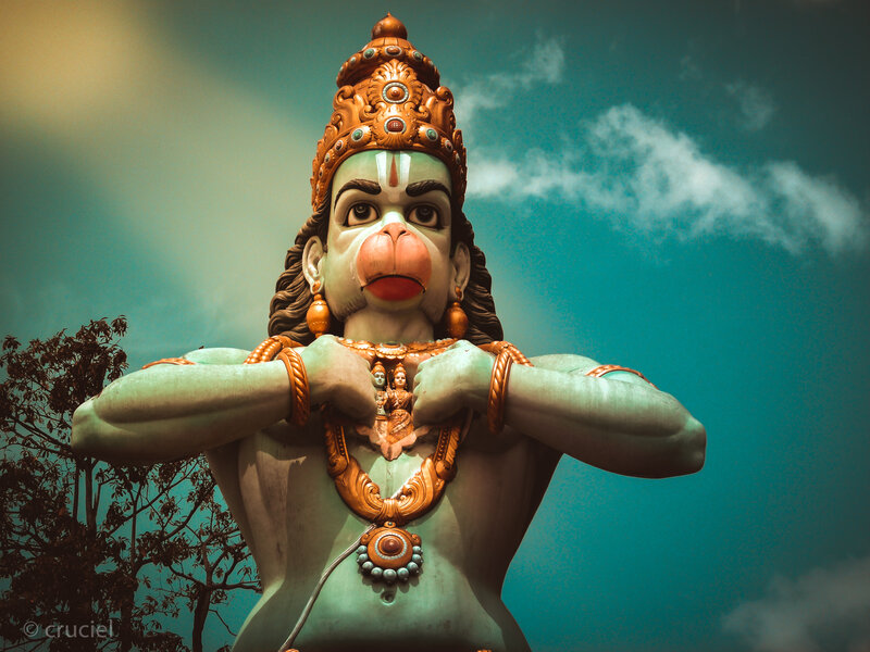 Hanuman Statue — Teal
