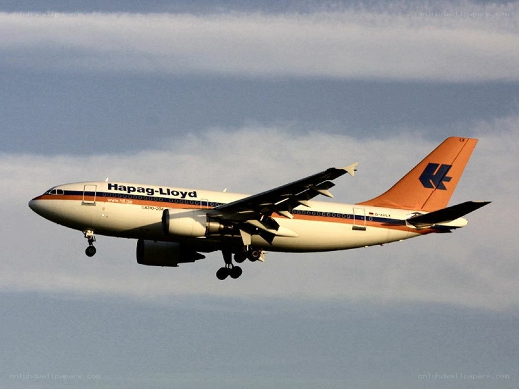 Hapag-Lloyd airplane in flight