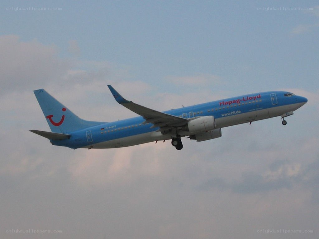 Hapag-Lloyd airplane in flight