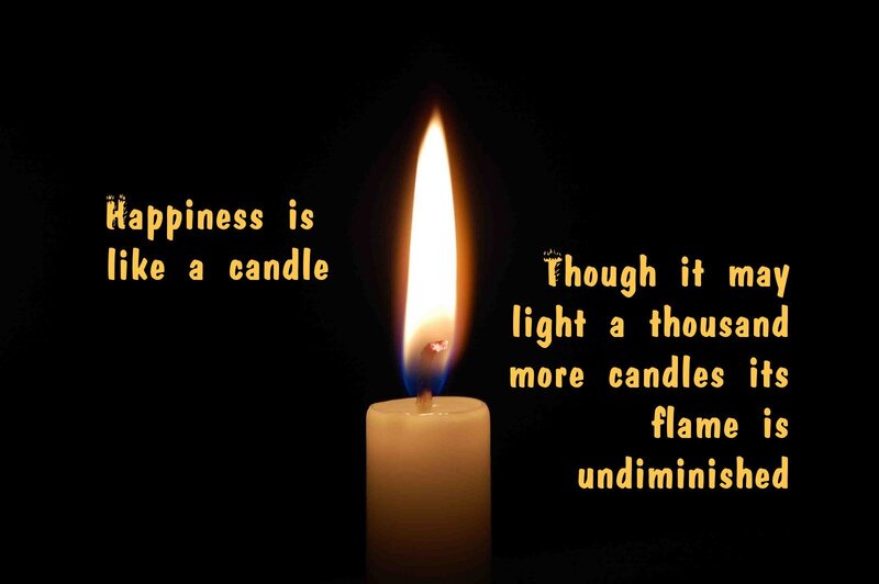 happiness is like a candle