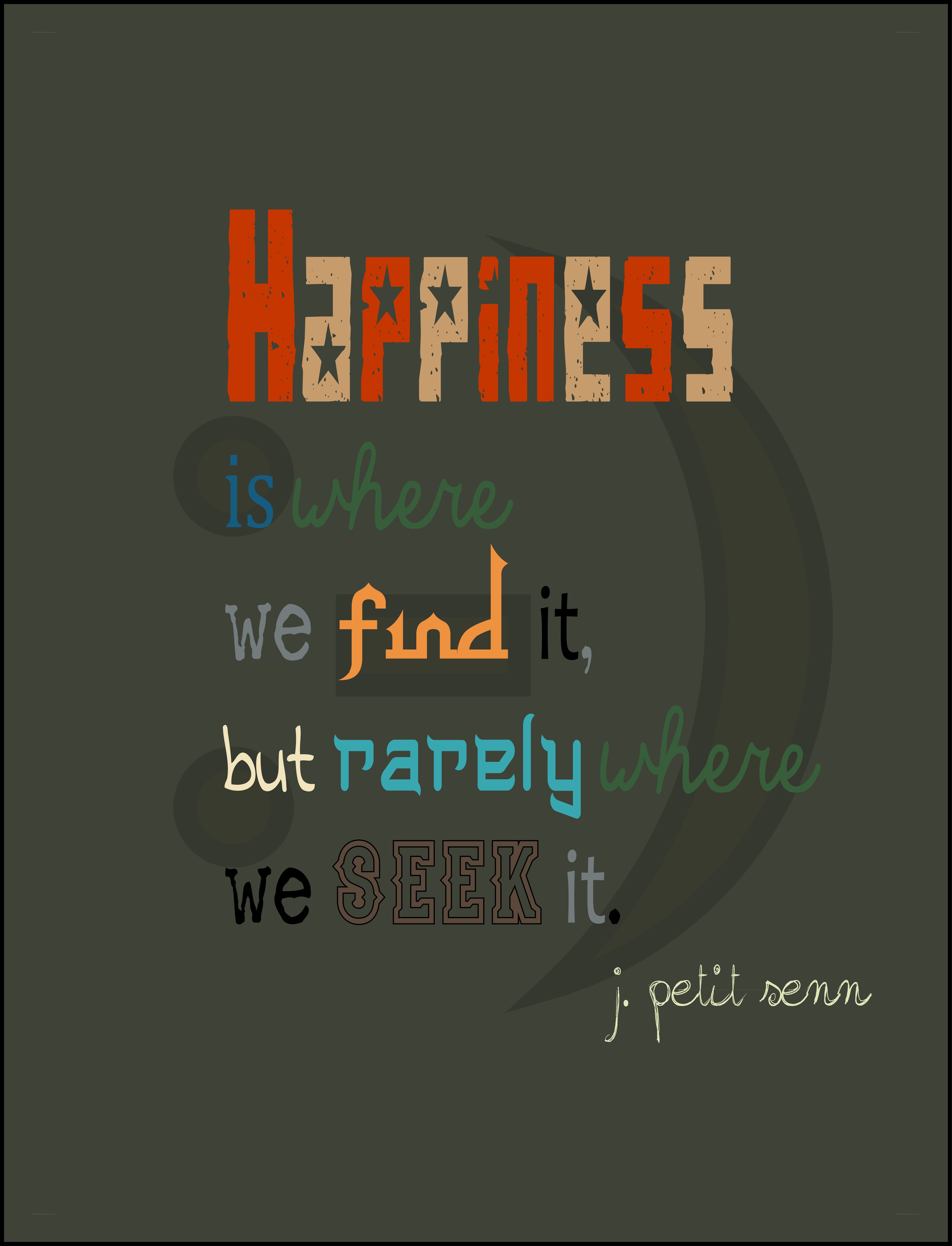 happiness quote art