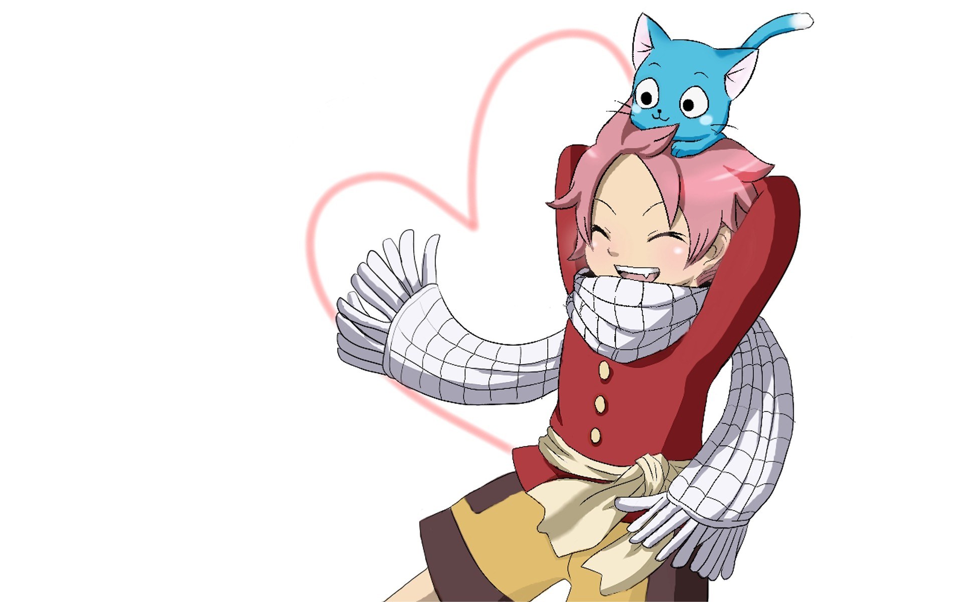 Happy anime character with cat