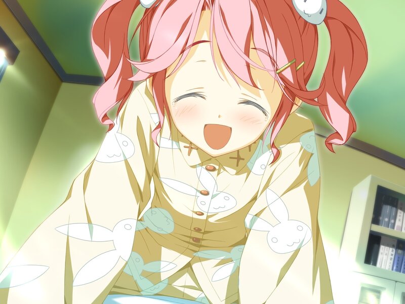 happy anime girl laughing