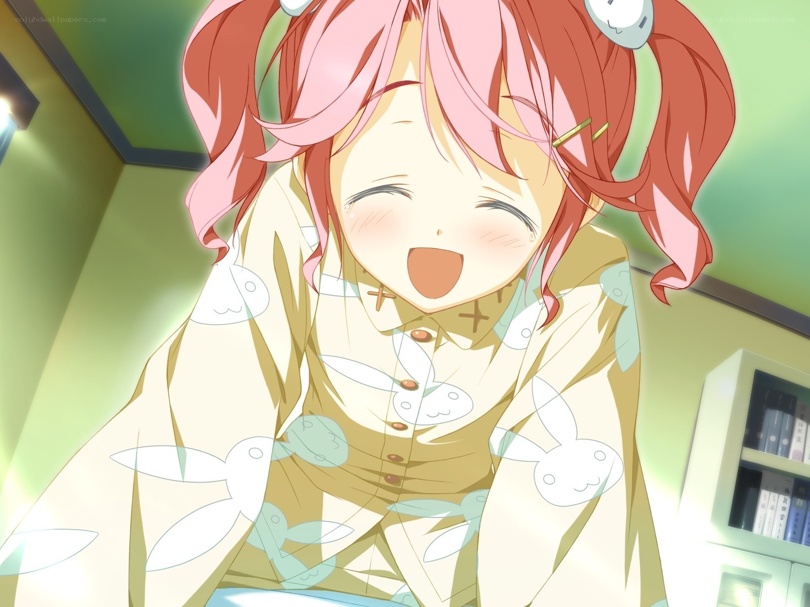 happy anime girl laughing