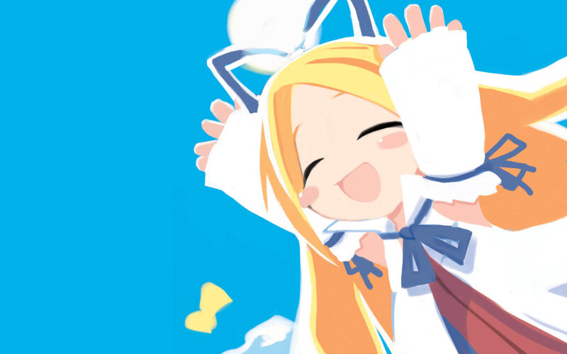 happy anime girl waving