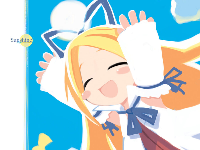 happy anime girl with cat ears