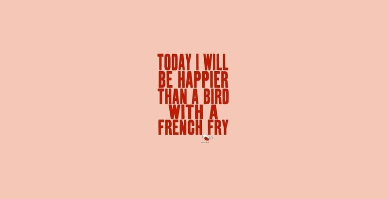 happy bird with french fry