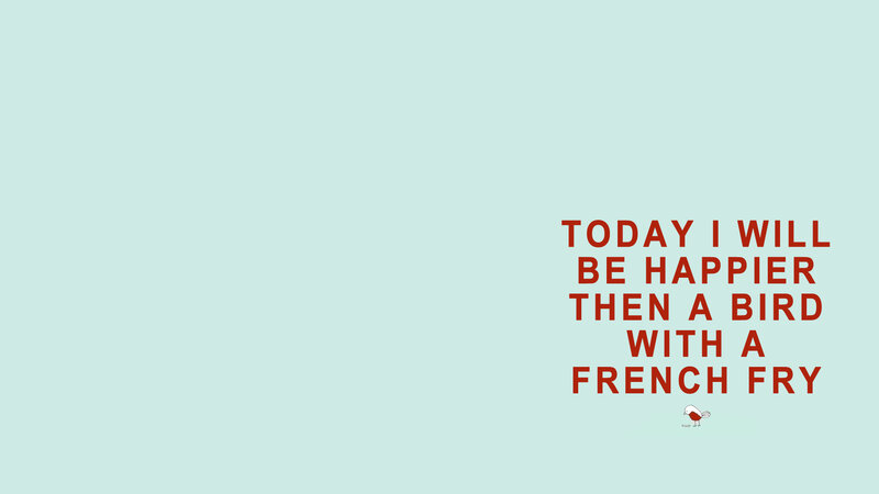 happy bird with french fry
