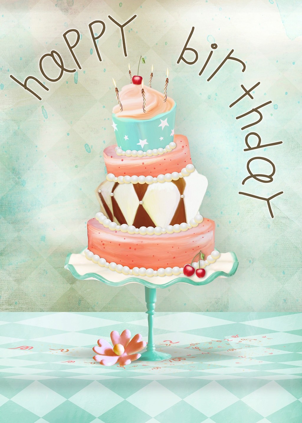 Happy birthday cake illustration