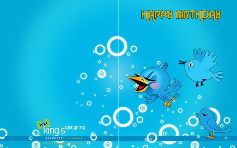 Happy birthday card with birds