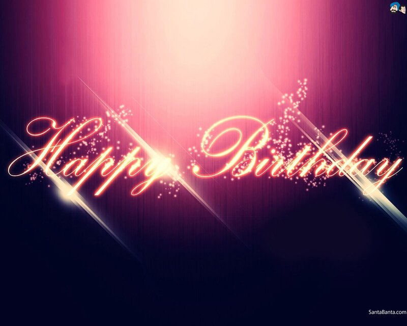 Happy Birthday glowing text