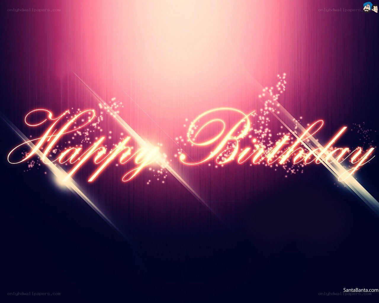 Happy Birthday glowing text
