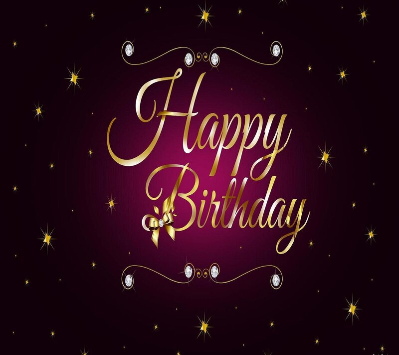 Happy Birthday Text — Purple