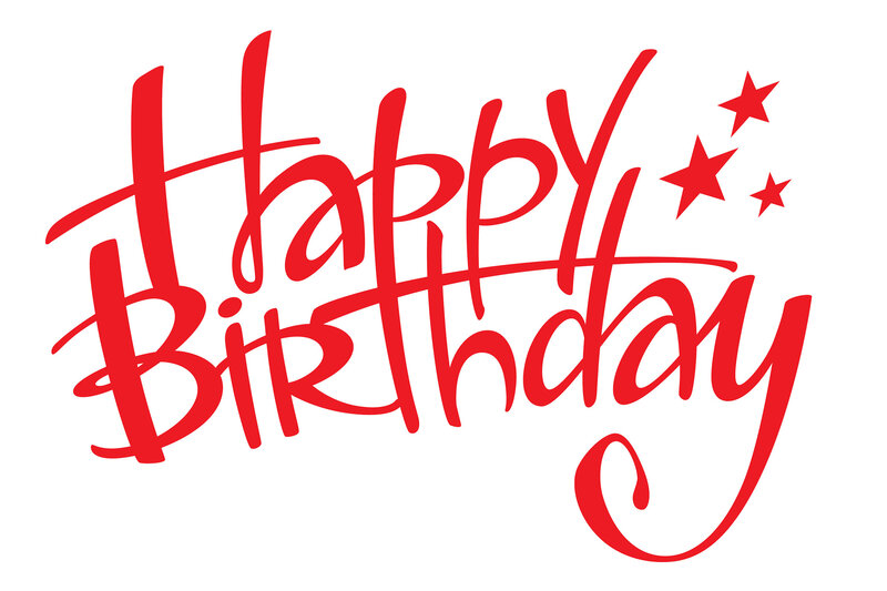 Happy Birthday Text — Red, Celebratory