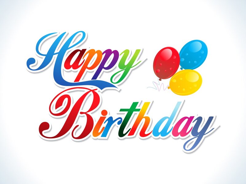 Happy Birthday Text — White