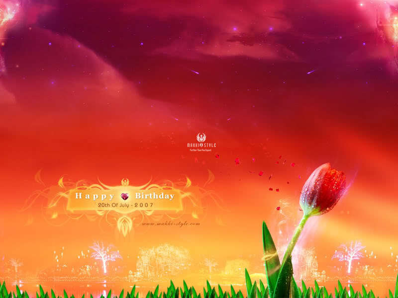 Happy birthday tulip wallpaper