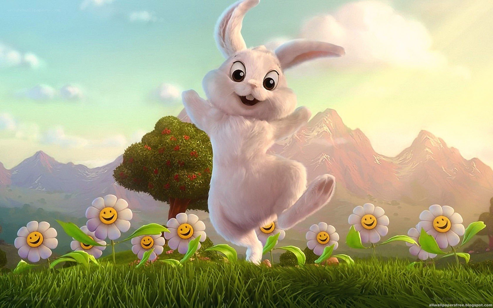 happy bunny in a field