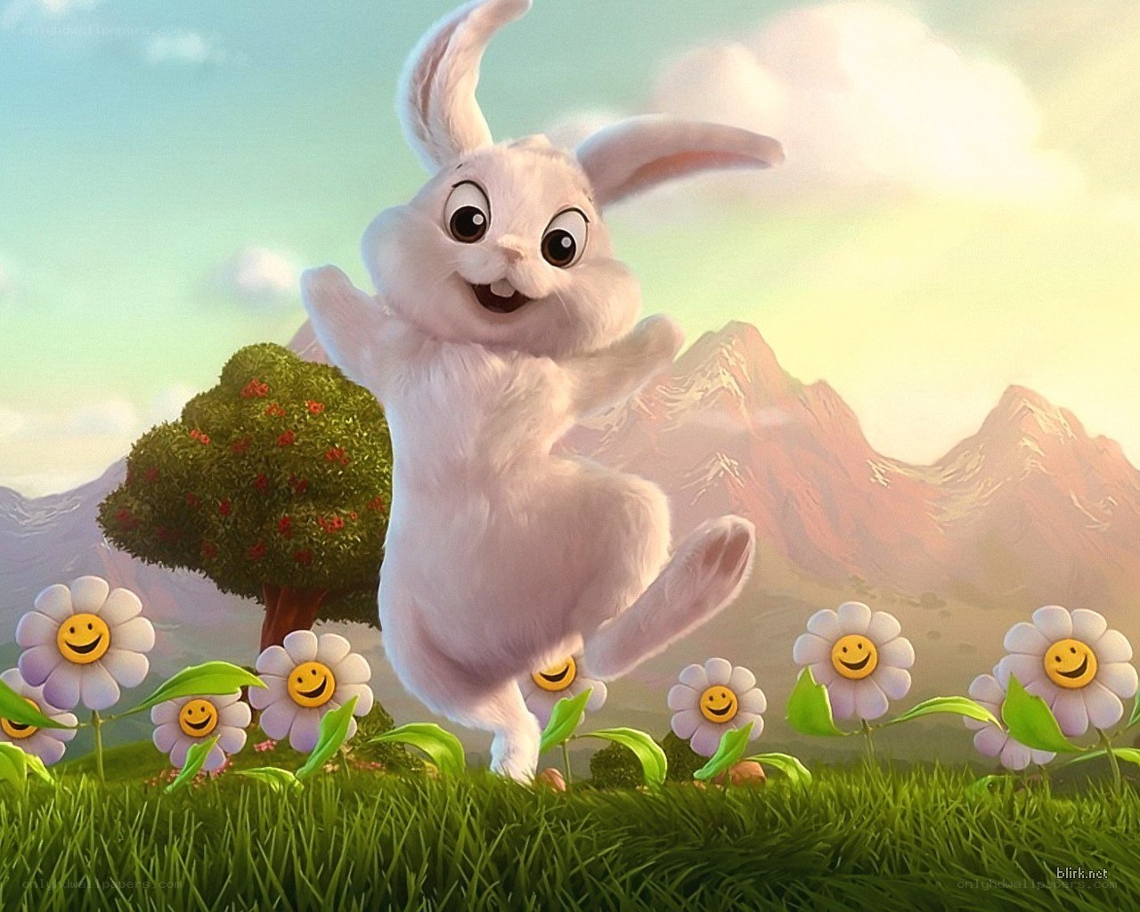 happy bunny in a meadow