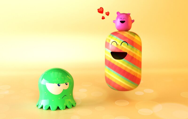 Happy candy characters