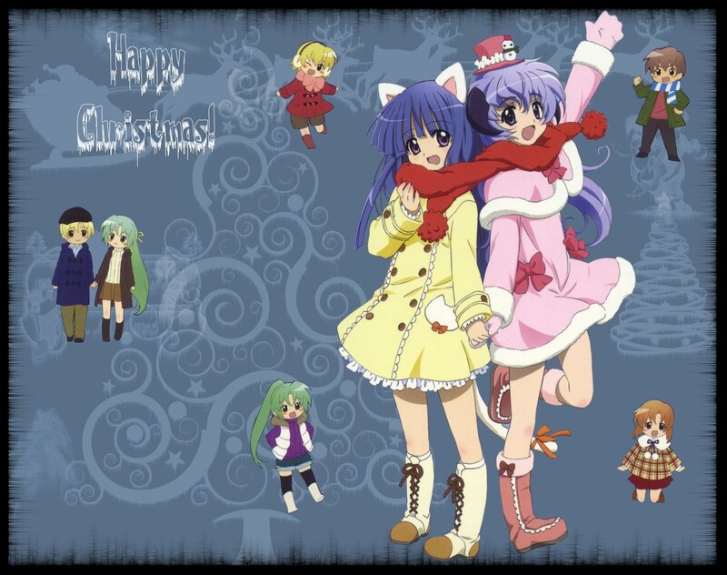 Happy Christmas anime characters