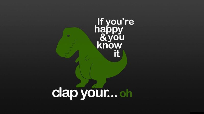 happy dinosaur clap