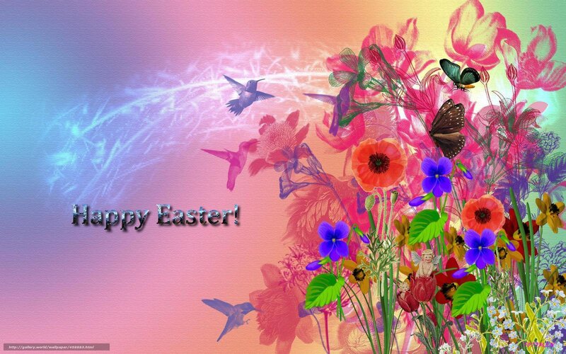 Happy Easter floral greeting