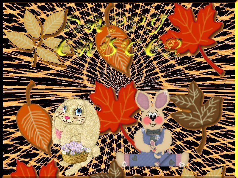 Happy Easter with bunnies