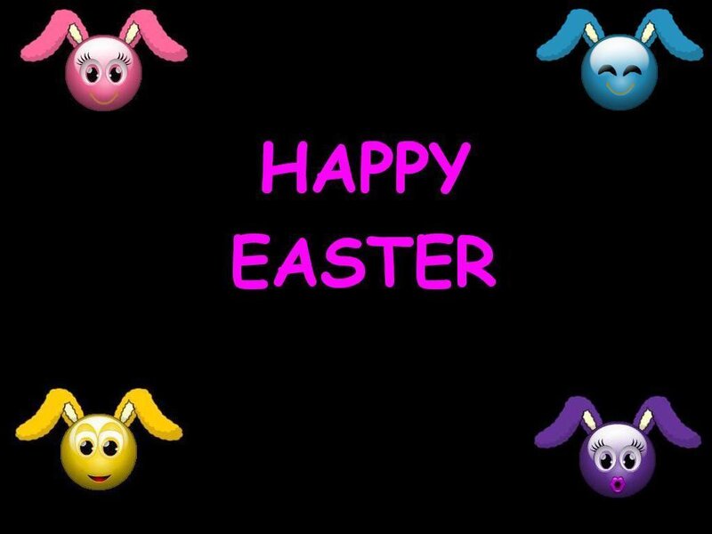 Happy Easter with bunny emojis
