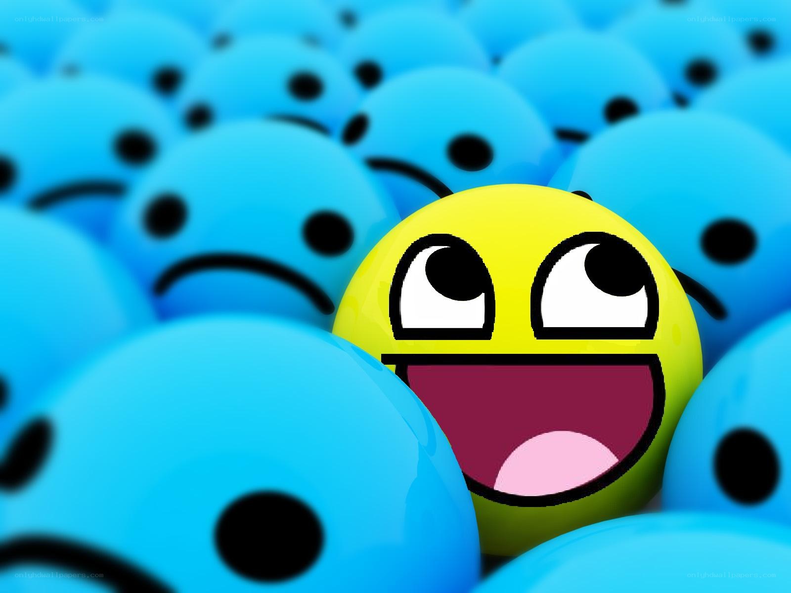 happy emoji among sad ones