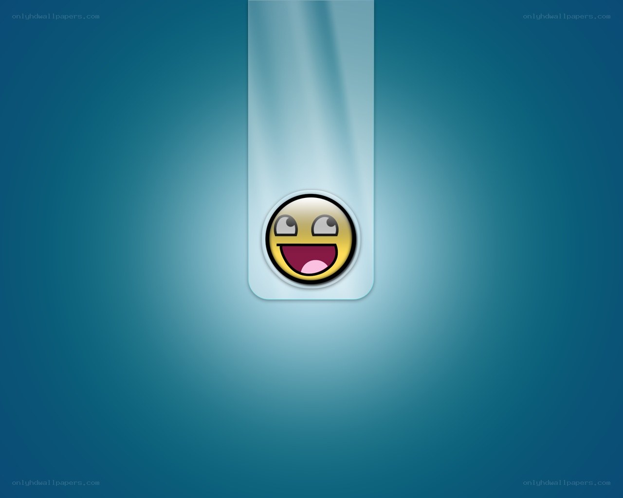 happy emoji on blue background