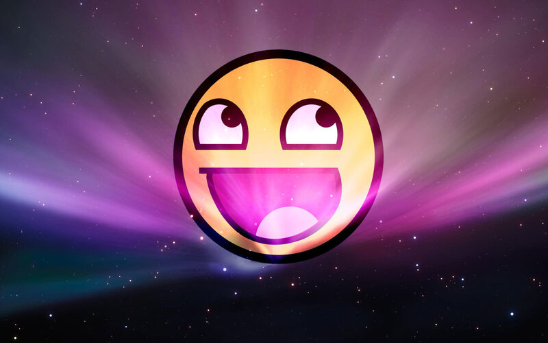 happy face emoji in space
