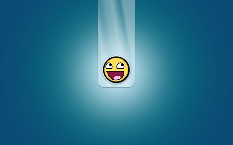 happy face icon on blue