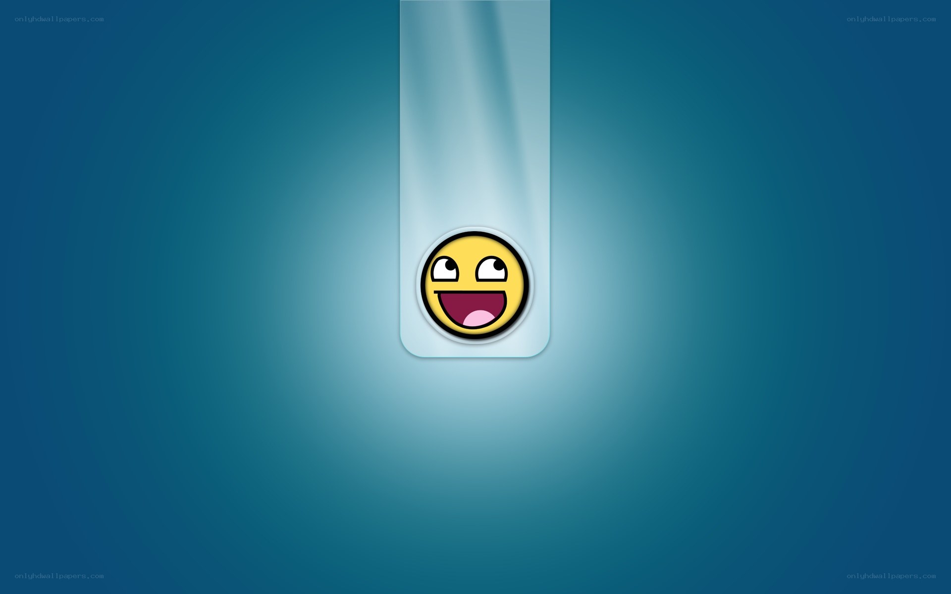 happy face icon on blue