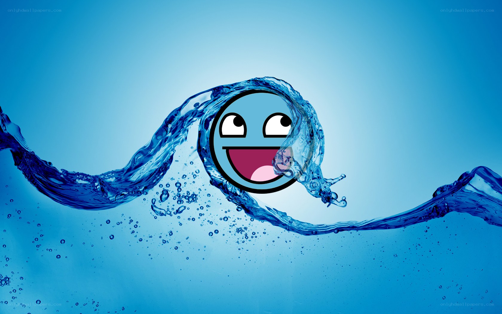 happy face in water splash