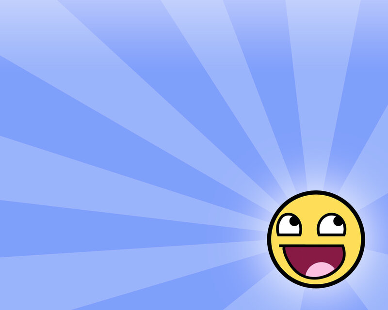 happy face on blue background