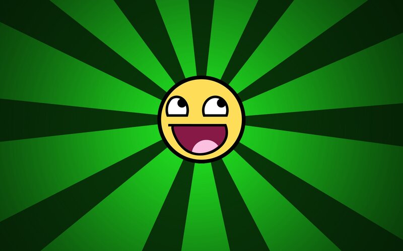 happy face on green background