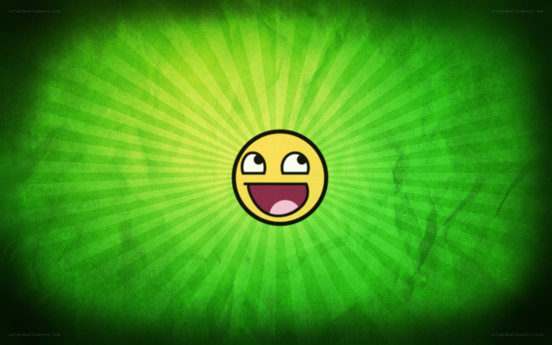 happy face on green background