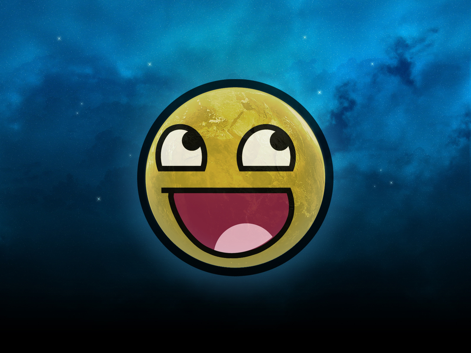 happy face on planet