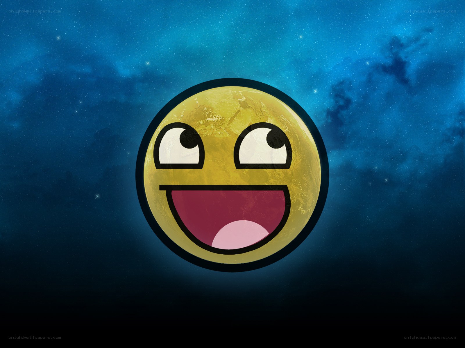 happy face on planet