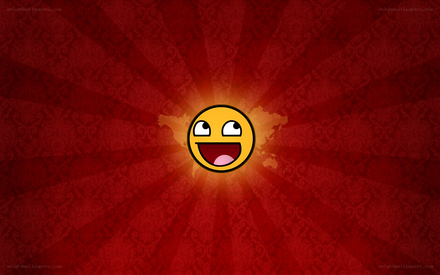 happy face on red background