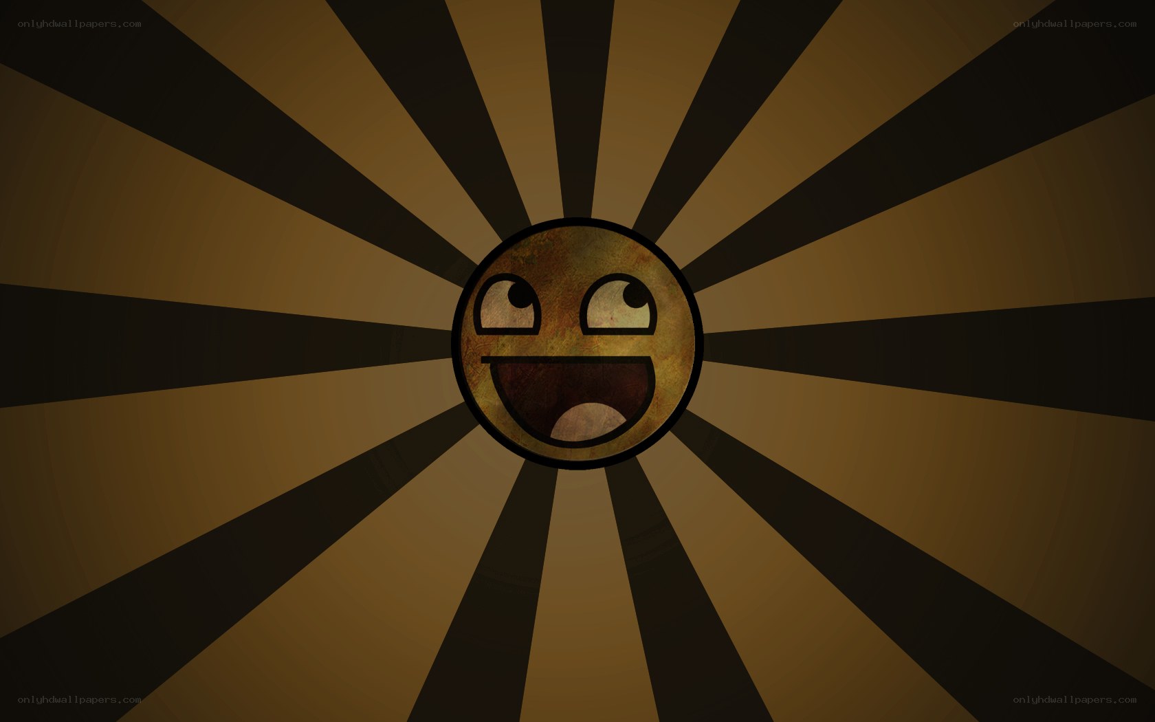 happy face on sunburst background