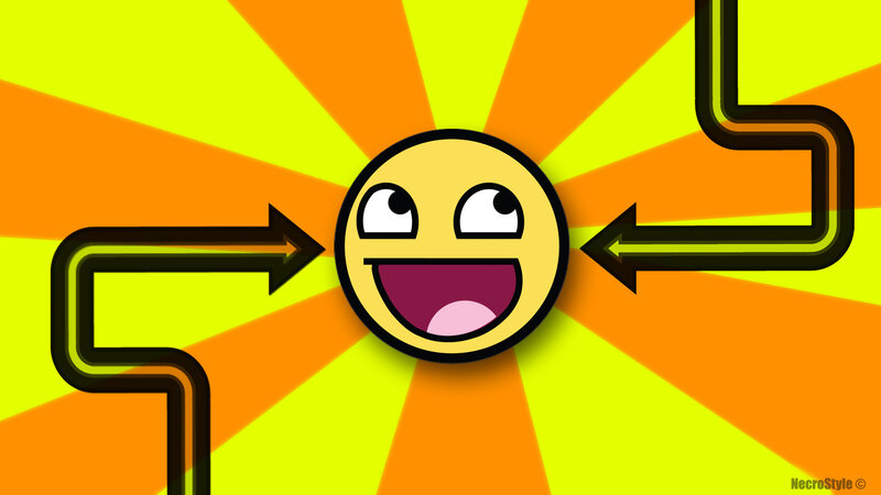 happy face with arrows