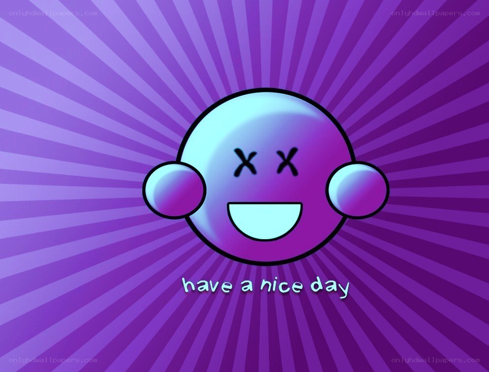 happy face with nice day text
