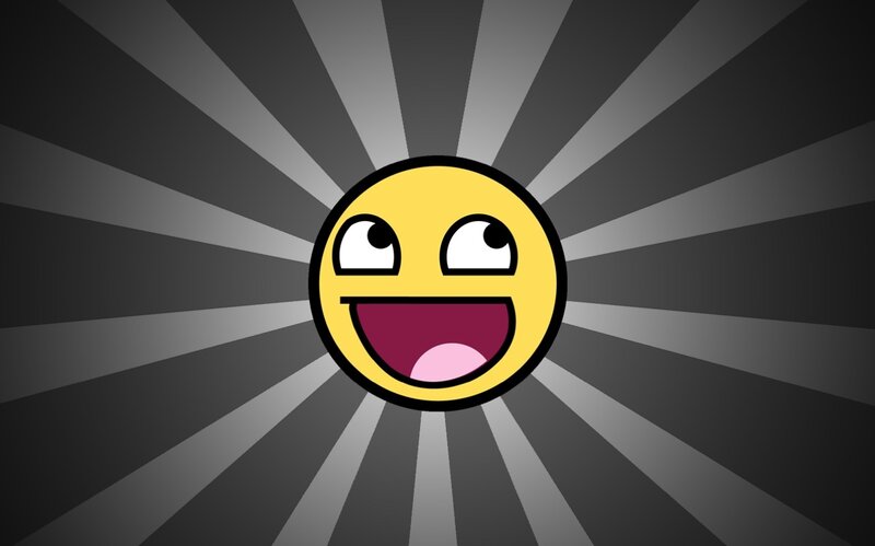happy face with radiating background