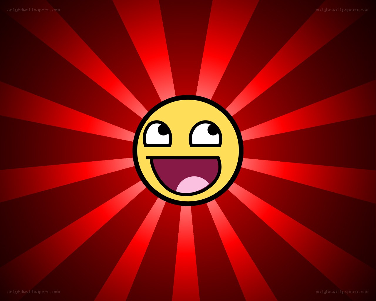 happy face with red rays