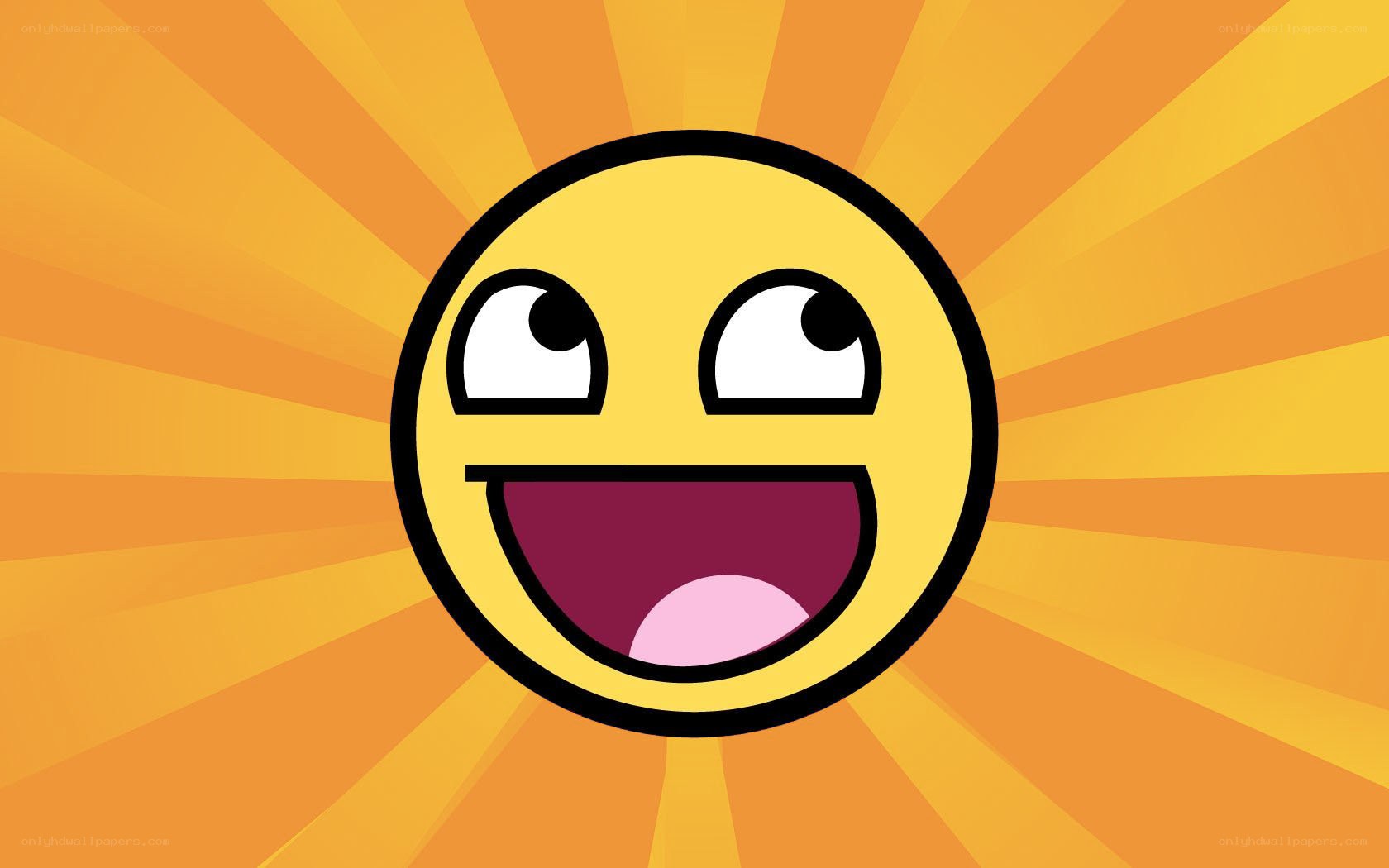 happy face with sunburst background