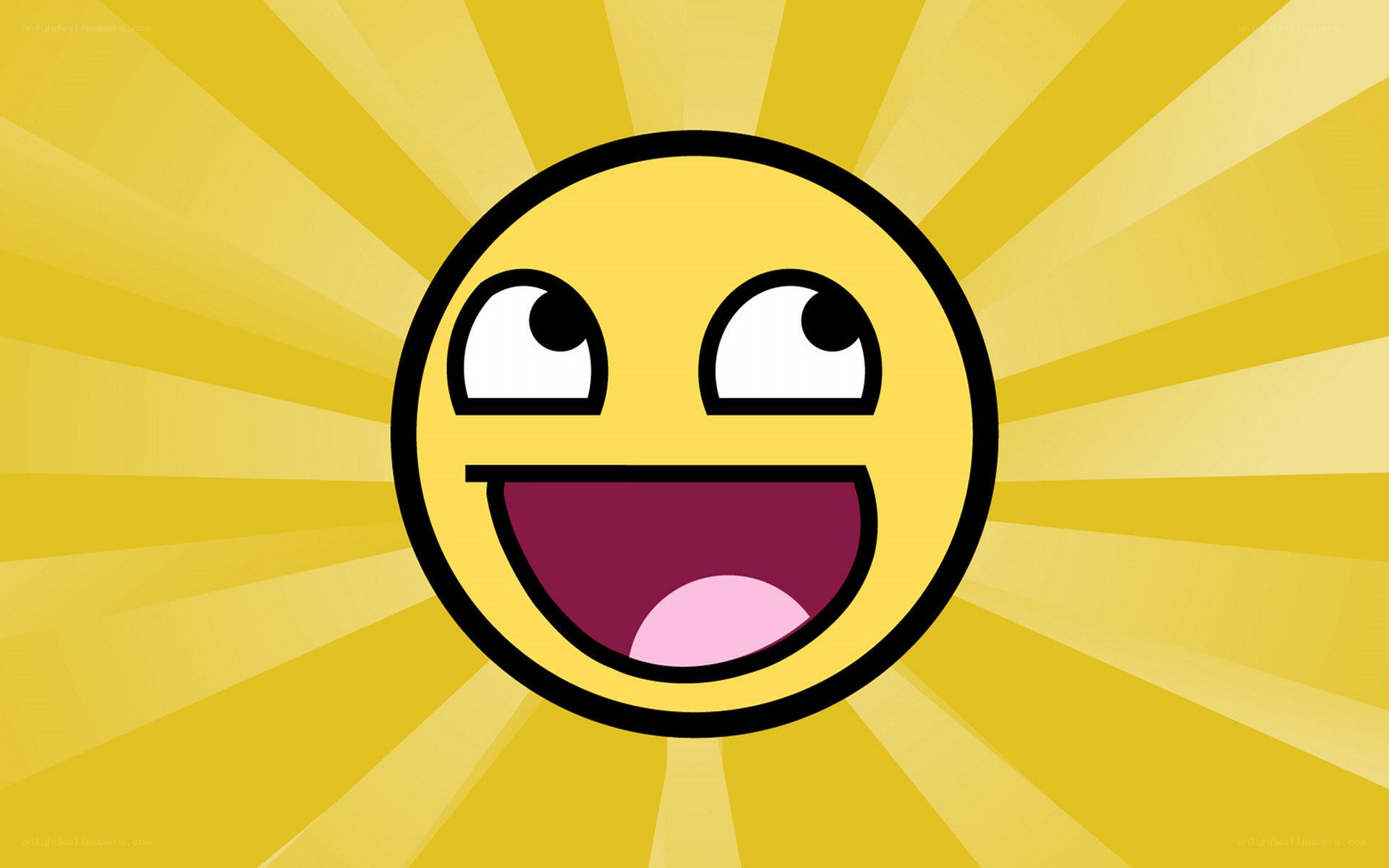 happy face with sunburst background
