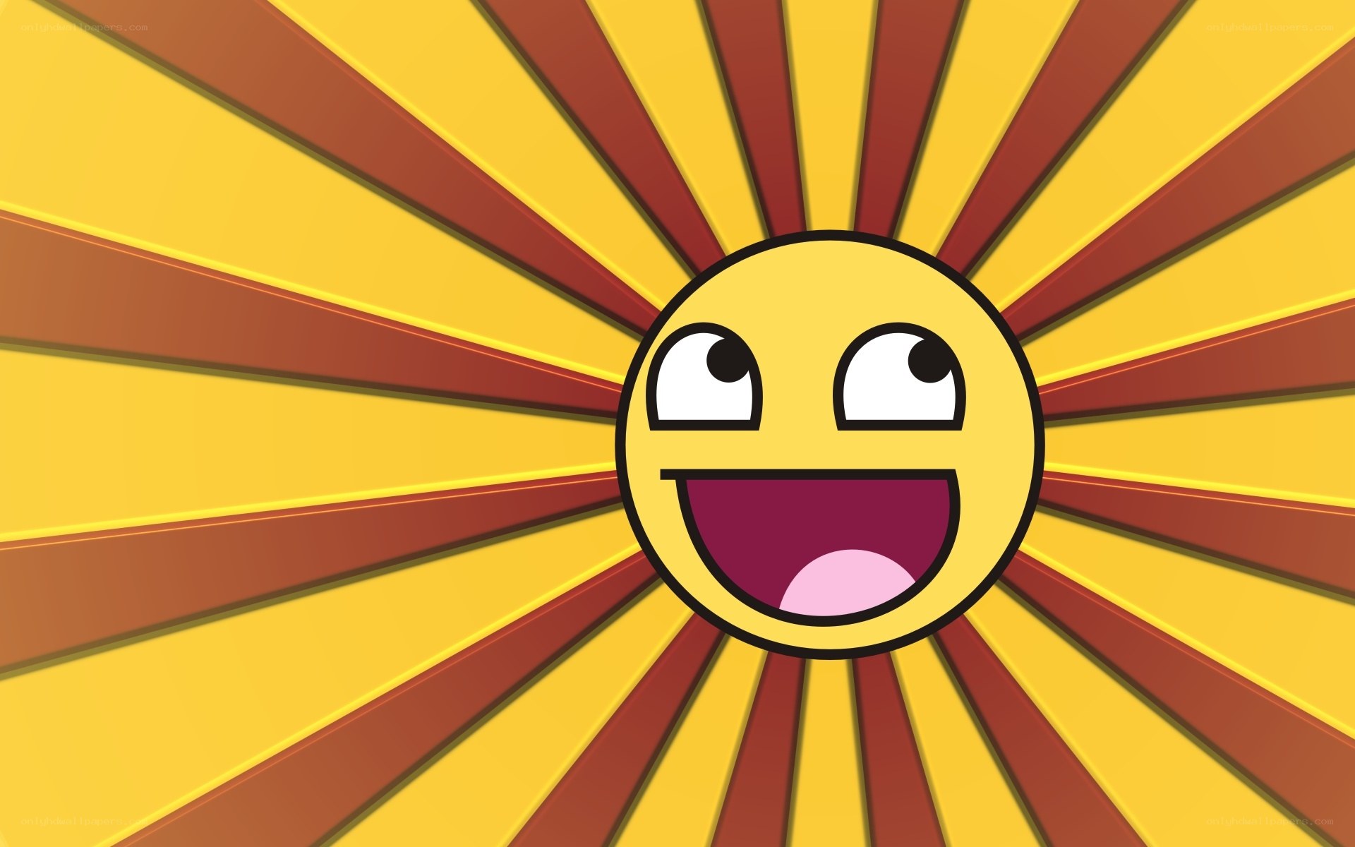 happy face with sunburst background